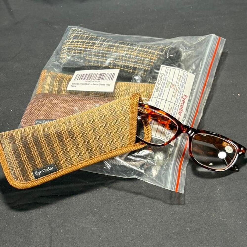 🚨 NEW Eyecedar 5-Pack Reading Glasses Spring Hinges Readers +3.50 👓